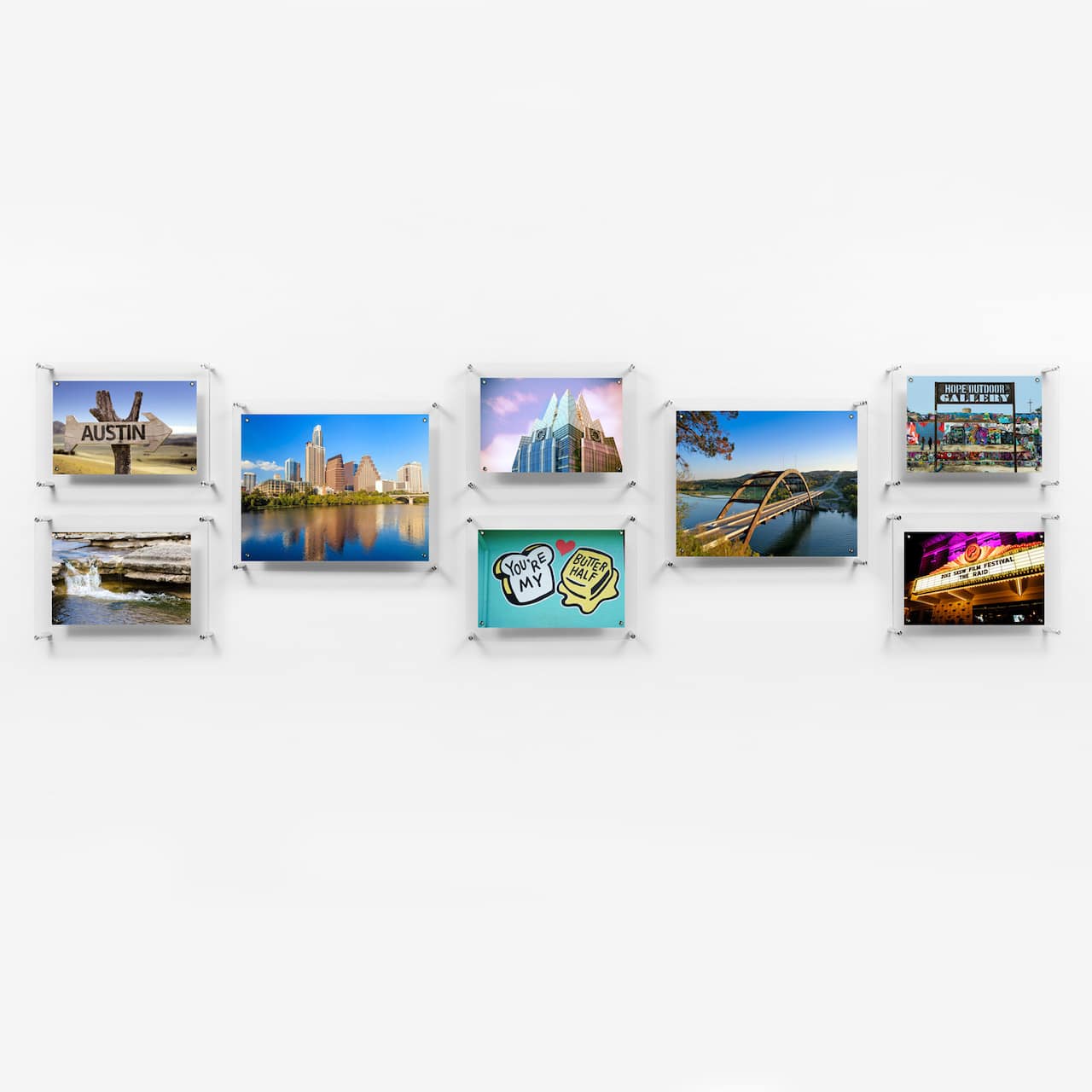 Wexel Art Gallery Wall Single Panel Acrylic Floating Frames & Magnets Set of 8